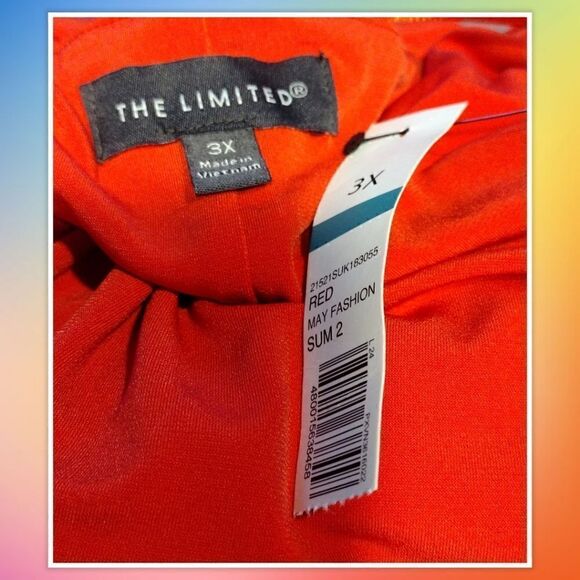 NWT The Limited Plus Size 3X Dolman Tie Sleeve Top In Red - Picture 6 of 6